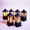 Pikkukuva 3 / 5: Halloween Vintage Pumpkin Castle Light Lamp Party Ripustettava LED P black P4