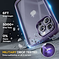 Miniatyrbild 5 av 8: Miracase Glass Series Designad för iPhone 14 Pro Max Case 6,7 tum, [2023 Upgrade] Bumper Case med inbyggd 9H härdat glas Scr Noble Purple