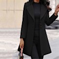 Miniatyrbild 5 av 5: Pea Coats för kvinnor Knäppningsdräkt Ytterkläder med skårade kavajkläder för formellt arbete Gray M