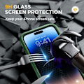 Miniatyrbild 5 av 8: Miracase Glass Series Designad för iPhone 14 Pro Max Case 6,7 tum, [2023 Upgrade] Bumper Case med inbyggd 9H härdat glas Scr Acacia Green