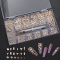 Miniatyrbild 3 av 11: Oregelbundna Rhinestones Flatback Nail Jewels 3D-dekorationer Diamantliknande stenar Gems Set för Nail Art DIY Flat Strass 5