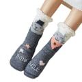 Miniatyrbild 1 av 5: 1 par Golvstrumpor Sherpa Foder Förtjockad Stretchy Soft Comforta Grey