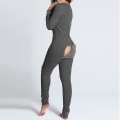 Miniatyrbild 3 av 5: Butt Flap Underkläder Jumpsuit Dam Onesie Pyjamas Back Button-dow A M