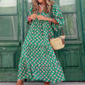 Miniatyrbillede 1 af 3: Kvinder Blomstermønster Print Casual Sommer Maxikjoler Stribet Tunika Dress_R 1 S