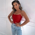Miniatyrbild 6 av 10: Ärmlös Top Off Shoulder Corset RED red M