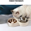 Miniatyrbillede 3 af 3: Kæledyr kat hund langsom foderskål dobbelt skål blue