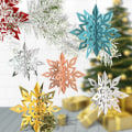 Miniatyrbild 2 av 3: 3D Snowflake Ornament Paper Hängande Snowflake med rep för silver
