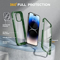 Miniatyrbild 2 av 8: Miracase Glass Series Designad för iPhone 14 Pro Max Case 6,7 tum, [2023 Upgrade] Bumper Case med inbyggd 9H härdat glas Scr Acacia Green
