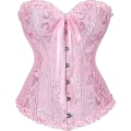 Miniatyrbilde 4 av 5: Sexy kvinner Bustier Korsett Blomstrete snøring Korsett Topp benet waist trainer Undertøy Overbust Korsetter Body Shaper Plus Size, brun XL
