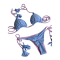 Pikkukuva 1 / 11: Naisten kaksiosainen setti, jossa narullinen uimapuku Kolmio-BH Toppi ja bikinin alaosa exig kolmio-bikini uimapuku Blue S