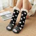 Miniatyrbild 4 av 5: 1 par Golvstrumpor Sherpa Foder Förtjockad Stretchy Soft Comforta Grey