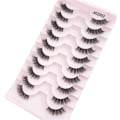 Miniatyrbilde 3 av 11: Halvvipper Naturlig utseende Wispy Cat-Eye Vipper 3D Løsvipper Fluffy-Myke 10 Par Syntetiske fibre falske vipper sett 4