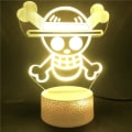 Miniatyrbillede 2 af 7: One Piece Luffy 3D Illusion Natlampe Smart Touch, RG