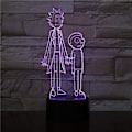 Miniatyrbild 7 av 7: 3D Led nattljuslampa Tecknad Rick et Morty Färgrik natt