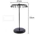Svart metallroterande smyckeshållare (21 krokar) - H33 x B21cm -