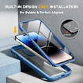 Miniatyrbild 3 av 8: Miracase Glass Series Designad för iPhone 14 Pro Max Case 6,7 tum, [2023 Upgrade] Bumper Case med inbyggd 9H härdat glas Scr Capri Blue