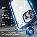Miniatyrbild 4 av 8: Miracase Glass Series Designad för iPhone 14 Pro Max Case 6,7 tum, [2023 Upgrade] Bumper Case med inbyggd 9H härdat glas Scr Capri Blue
