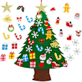 Miniatyrbild 1 av 5: Filt julgran, DIY julgran med 25st prydnadsföremål, juldekorationer Dörr Vägghängande prydnader för barn Julklappar Festtillbehör