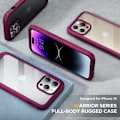 Miniatyrbild 7 av 8: Miracase Glass Series Designad för iPhone 14 Pro Max Case 6,7 tum, [2023 Upgrade] Bumper Case med inbyggd 9H härdat glas Scr Wine Red