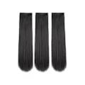 Miniatyrbild 4 av 11: 3PCS Peruk Hår Extensions Kvinnor Långt Hår Peruk Sömlös Rak S natural black 50cm
