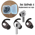 Miniatyrbild 4 av 11: Öronpropps-öronspetsar Anti-Slip Silikonöverdrag Passar För AirPods 4 Rep transparent black M