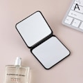 Miniatyrbild 1 av 11: Mini Spegelspegel för Smink Bärbar Dubbelsidig Vikbar Spegel black 1pcs