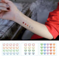 Miniatyrbild 3 av 11: Färgglada Vattentäta Tatueringsdekaler Enkla Hjärtformade Halvmånar style 3 1pcs