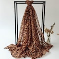 Miniatyrbild 9 av 11: Leopard Chiffon Scarf Strand Halsduk, Djurmönstrat Scarf Mode white 50*160cm