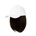 Miniatyrbild 5 av 11: Syntetisk hatt med peruk Kort rak Bob-peruk Baseboll Värmebeständig light brown wig black hat