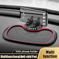 Miniatyrbild 5 av 11: Biltelefonhållare Pad Mat - Anti-halk Dashboard Pads 3 i 1 Bil D red one-size