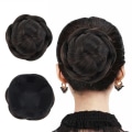 Miniatyrbild 5 av 11: Flätad håruppsättning för bröllop, clip-in chignon, retro hår 2/33# 12cm