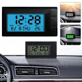 Miniatyrbild 11 av 11: GHRYTY 2 i 1 Digital Biltermometer Klocka, Mini Digital Klocka för Bilinstrumentbräda, Elektroniska Klockor med Fäste, Universal LCD för Fordon red 1pcs