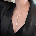Miniatyrbild 8 av 11: V-formad Halsband Kedja Kroppskedja Smycken Halsband Glansigt Nytt