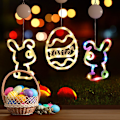 Miniatyrbild 4 av 11: 1 st Påskfönsterlampor Hängande Kanin Inomhus LED Sugkopp H egg Colorful light