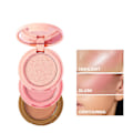 Miniatyrbild 6 av 11: Highlight Blush Contour, 3-i-1 Makeup-palett 6g 03# one size