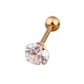 Miniatyrbild 6 av 11: Glamourösa Kristallstenar Stud Örhänge Titanstål Kroppspiercing Gold 4mm