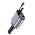 Miniatyrbild 5 av 11: 120W 4-i-1 Retraktil Bil Laddare USB Typ C Kabel För Telefon Fas