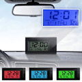 Miniatyrbild 4 av 11: GHRYTY 2 i 1 Digital Biltermometer Klocka, Mini Digital Klocka för Bilinstrumentbräda, Elektroniska Klockor med Fäste, Universal LCD för Fordon red 1pcs