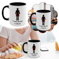 Miniatyrbild 5 av 11: Kvinnor Stärker Det Var Aldrig En Klänning Motiverande Tvåfärgad Kaffekopp Red 11oz