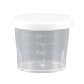 Miniatyrbild 6 av 11: 1/5 st Mätkopp i plast för medicinering Transparent + white coverl 50ml 5pcs