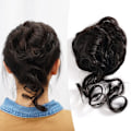 Miniatyrbild 3 av 11: Lockigt Messy Bun Hårfäste Scrunchie Updo Hästsvans Hårförlängning black one size