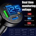 Miniatyrbild 3 av 11: 4 USB-laddare för iPhone i bil med LED-display QC3.0 Snabb laddning