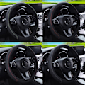 Miniatyrbild 2 av 11: Sportbilsrattöverdrag Anti-Slip Läder Autoöverdrag Ste Black/gray 1pcs