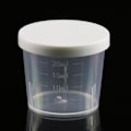 Miniatyrbild 2 av 11: 1/5 st Mätkopp i plast för medicinering Transparent + white coverl 50ml 5pcs