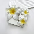 Miniatyrbild 1 av 11: Äggblomma Set Hårklämma Blomma Hårspänne Dam Mode Semester white+yellow One size