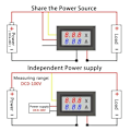Miniatyrbild 10 av 11: DC100V 10A Voltmeter Ammeter LED Dubbel Volt Amp Meter Spänning Ström blackB 10A double red