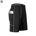 Miniatyrbild 7 av 11: Herr Athletic Fitness Byxor Kompression Korta Byxor Fickor Med Gray Line XXL