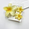 Miniatyrbild 1 av 11: Äggblomma Set Hårklämma Blomma Hårspänne Dam Mode Semester Yellow One size
