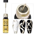 Miniatyrbild 4 av 11: Nagelkonst Metall Draglinje Lim Krok Kant Färglim Metallim golden 5ml