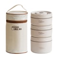 Miniatyrbild 5 av 11: Rund Bärbar Isolerad Lunchbox Termisk Väska för Lunch Picknick coffee color 600ml 1pcs